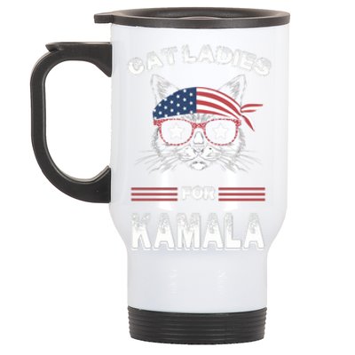 Funny Cat 2024 President Kamalaharris Stainless Steel Travel Mug