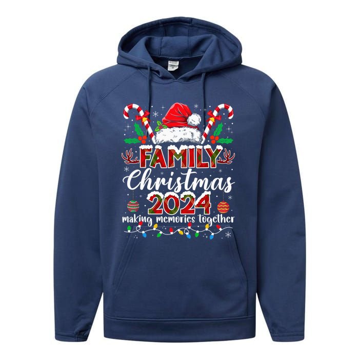 Family Christmas 2024 Matching Squad Santa Elf Funny Xmas Performance Fleece Hoodie