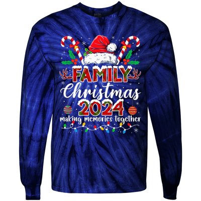 Family Christmas 2024 Matching Squad Santa Elf Funny Xmas Tie-Dye Long Sleeve Shirt