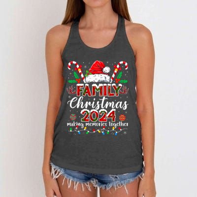 Family Christmas 2024 Matching Squad Santa Elf Funny Xmas Women's Knotted Racerback Tank