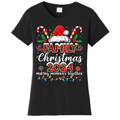 Family Christmas 2024 Matching Squad Santa Elf Funny Xmas Women's T-Shirt