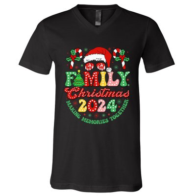 Family Christmas 2024 Christmas Squad Xmas Matching Pajamas V-Neck T-Shirt