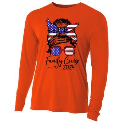 Family Cruise 2024 Matching Messy Bun Cruise Squad Shirt Cooling Performance Long Sleeve Crew