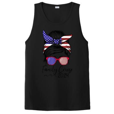 Family Cruise 2024 Matching Messy Bun Cruise Squad Shirt PosiCharge Competitor Tank