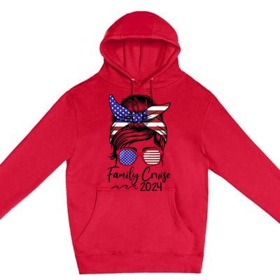 Family Cruise 2024 Matching Messy Bun Cruise Squad Shirt Premium Pullover Hoodie