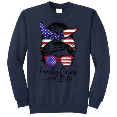 Family Cruise 2024 Matching Messy Bun Cruise Squad Shirt Sweatshirt