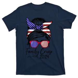 Family Cruise 2024 Matching Messy Bun Cruise Squad Shirt T-Shirt