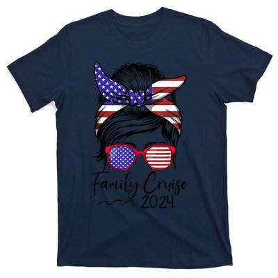 Family Cruise 2024 Matching Messy Bun Cruise Squad Shirt T-Shirt