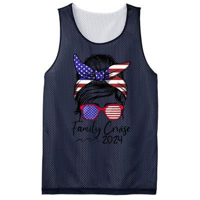 Family Cruise 2024 Matching Messy Bun Cruise Squad Shirt Mesh Reversible Basketball Jersey Tank