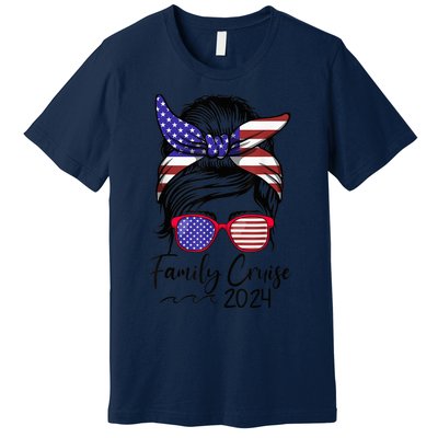 Family Cruise 2024 Matching Messy Bun Cruise Squad Shirt Premium T-Shirt