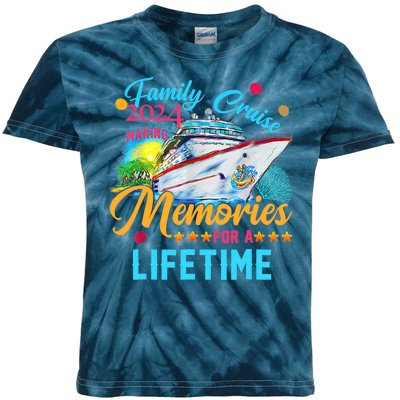 Family Cruise 2024 Making Memories For A Lifetime Kids Tie-Dye T-Shirt