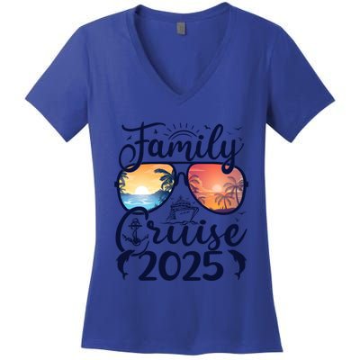 Family Cruise 2025 Summer Vacation Matching Family Cruise Gift Women's V-Neck T-Shirt