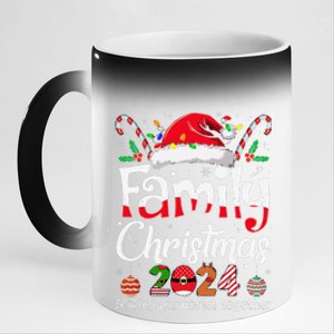 Family Christmas 2024 Matching Outfit Xmas Squad Santa 11oz Black Color Changing Mug