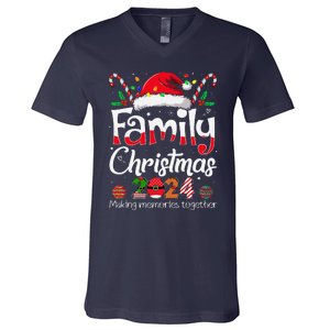 Family Christmas 2024 Matching Outfit Xmas Squad Santa V-Neck T-Shirt