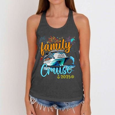 Family Cruise 2025 Family Vacation Matching Family Group. Women's Knotted Racerback Tank