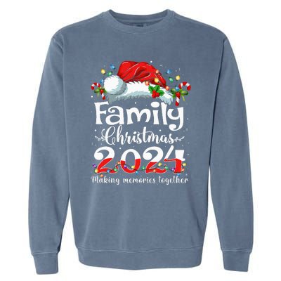 Family Christmas 2024 Matching Squad Santa Elf Funny Xmas Garment-Dyed Sweatshirt