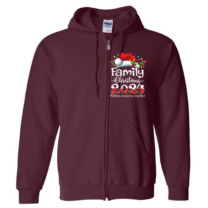 Family Christmas 2024 Matching Squad Santa Elf Funny Xmas Full Zip Hoodie