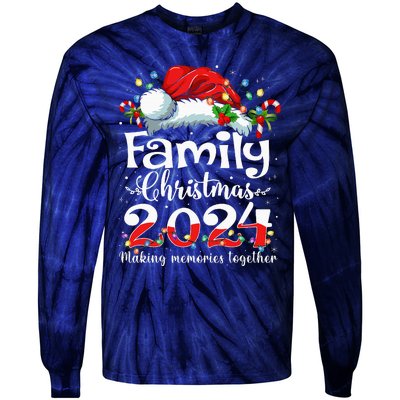 Family Christmas 2024 Matching Squad Santa Elf Funny Xmas Tie-Dye Long Sleeve Shirt