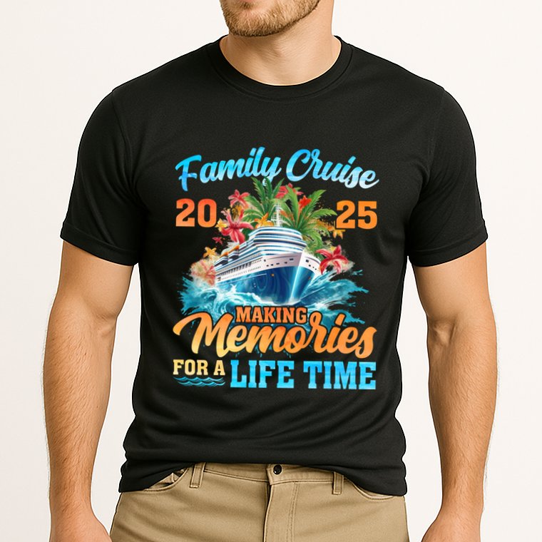 Family Cruise 2025 Family Matching Group Vacation Summer Gift Cooling Performance Crew T-Shirt