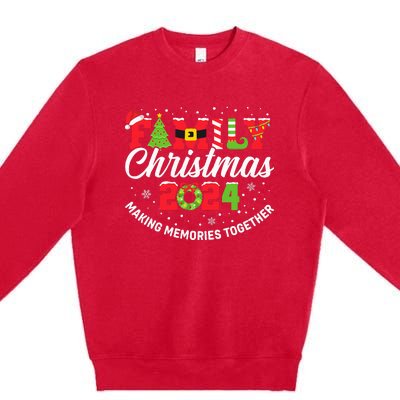 Family Christmas 2024 Matching Outfit Xmas Squad Santa Group Premium Crewneck Sweatshirt