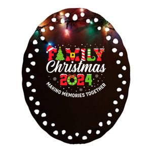 Family Christmas 2024 Matching Outfit Xmas Squad Santa Group Ceramic Oval Ornament