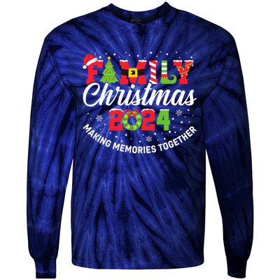 Family Christmas 2024 Matching Outfit Xmas Squad Santa Group Tie-Dye Long Sleeve Shirt