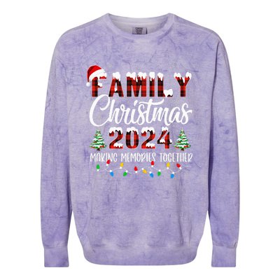 Family Christmas 2024 Matching Squad Santa Red Plaid Xmas Colorblast Crewneck Sweatshirt