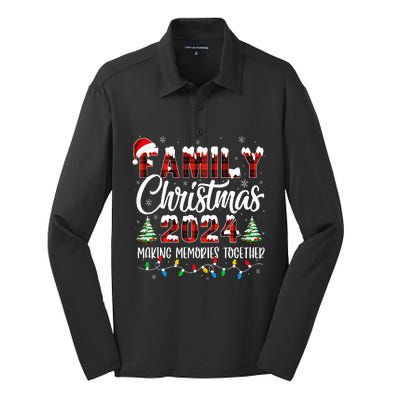 Family Christmas 2024 Matching Squad Santa Red Plaid Xmas Silk Touch Performance Long Sleeve Polo