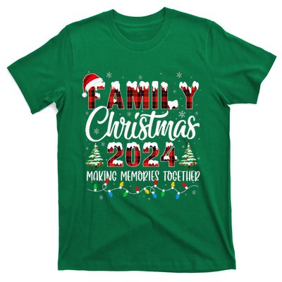 Family Christmas 2024 Matching Squad Santa Red Plaid Xmas T-Shirt