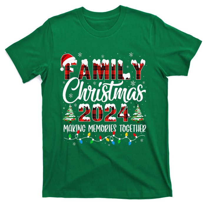 Family Christmas 2024 Matching Squad Santa Red Plaid Xmas T-Shirt