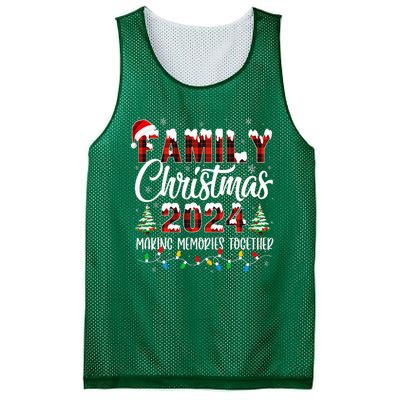 Family Christmas 2024 Matching Squad Santa Red Plaid Xmas Mesh Reversible Basketball Jersey Tank