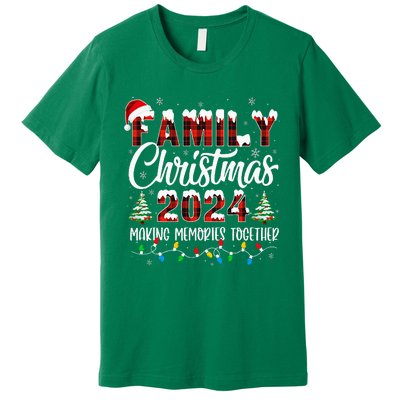 Family Christmas 2024 Matching Squad Santa Red Plaid Xmas Premium T-Shirt