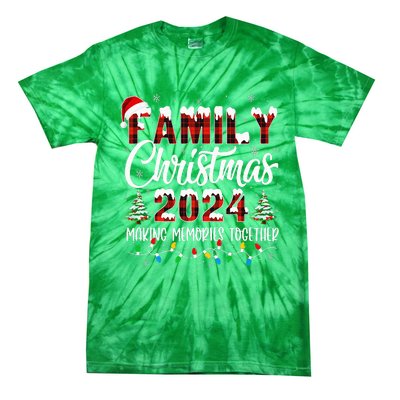 Family Christmas 2024 Matching Squad Santa Red Plaid Xmas Tie-Dye T-Shirt