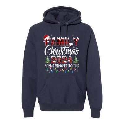 Family Christmas 2024 Matching Squad Santa Red Plaid Xmas Premium Hoodie