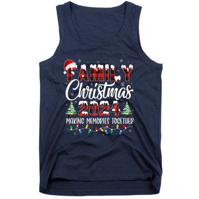 Family Christmas 2024 Matching Squad Santa Red Plaid Xmas Tank Top