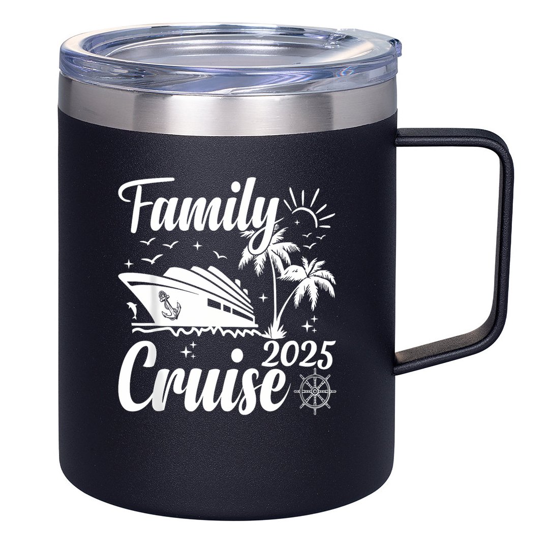 Family Cruise 2025 Family Matching Group Vacation Summer 12oz Stainless Steel Coffee Mug