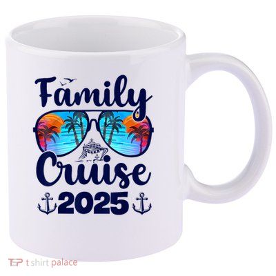 Family Cruise 2025 Family Vacation Matching Family Group 11oz C Handle Ceramic Mug
