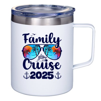 Family Cruise 2025 Family Vacation Matching Family Group 12oz Stainless Steel Coffee Mug