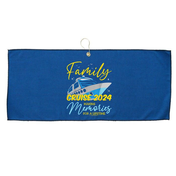 Family Cruise 2024 Sailing Cruising Vacation 2024 Large Microfiber Waffle Golf Towel