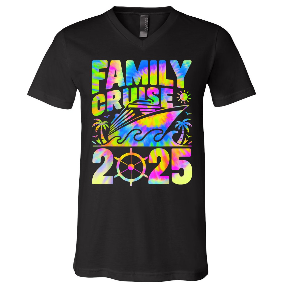 Family Cruise 2025 Matching Vacation 2025 Family Cruise V-Neck T-Shirt