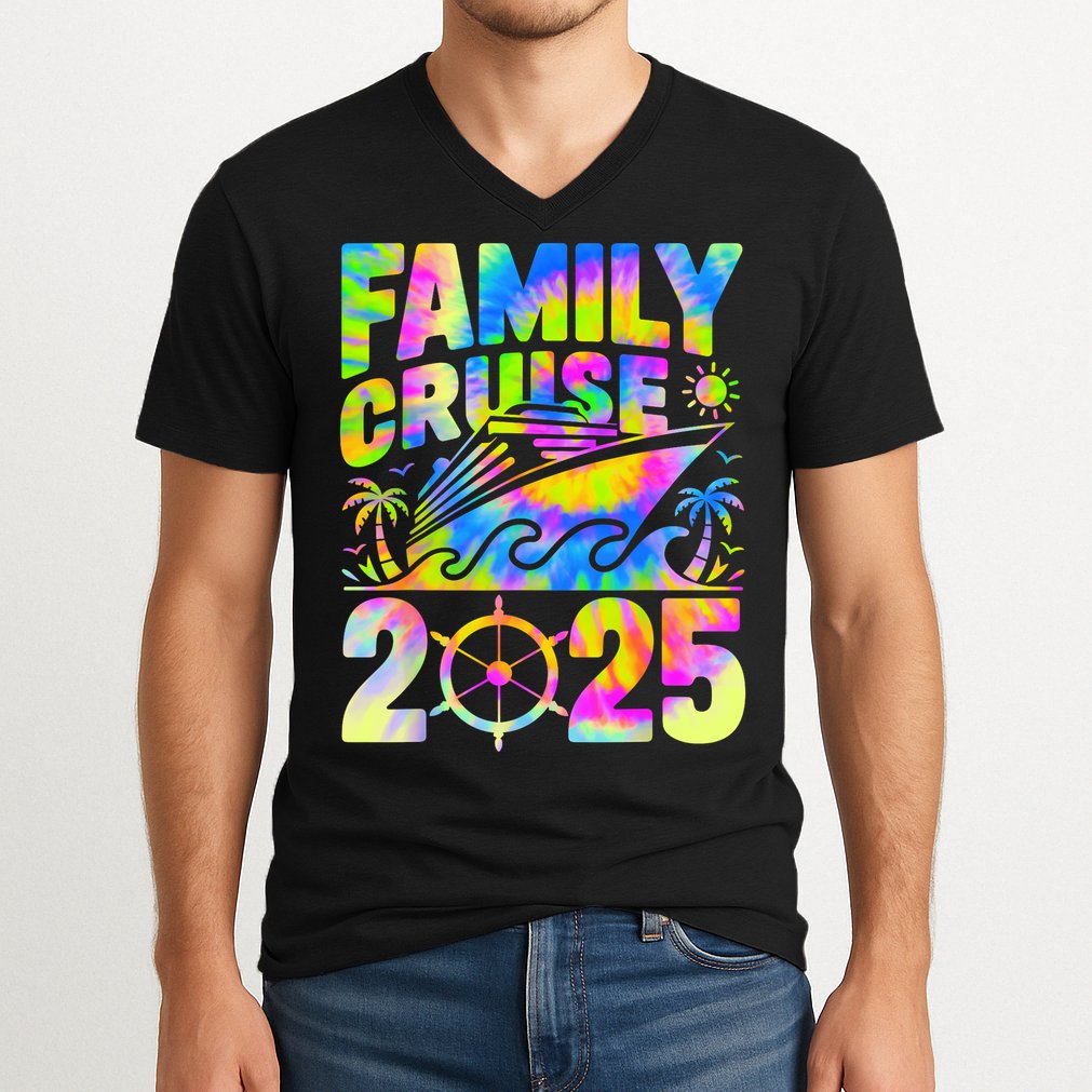 Family Cruise 2025 Matching Vacation 2025 Family Cruise V-Neck T-Shirt