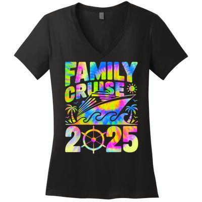 Family Cruise 2025 Matching Vacation 2025 Family Cruise Women's V-Neck T-Shirt