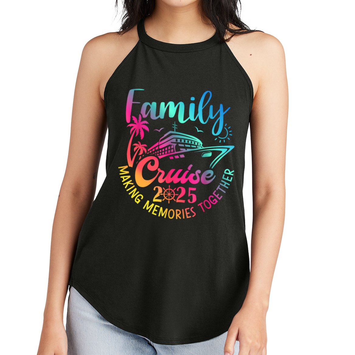 Family Cruise 2025 Summer Vacation Matching Family Cruise  Women's Perfect Tri Rocker Tank