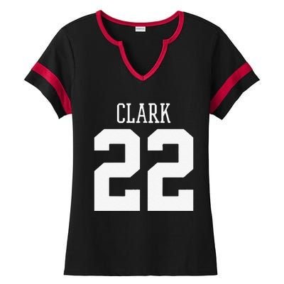 Funny Clark 22 Iowa Basketball Gift Ladies Halftime Notch Neck Tee