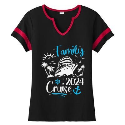 Family Cruise 2024 Making Memories Family Vacation Trip 2024  Ladies Halftime Notch Neck Tee