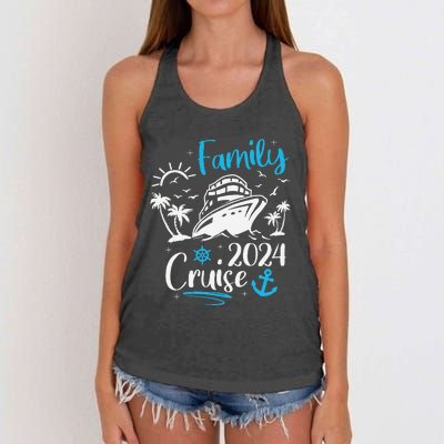 Family Cruise 2024 Making Memories Family Vacation Trip 2024  Women's Knotted Racerback Tank