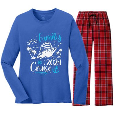 Family Cruise 2024 Making Memories Family Vacation Trip 2024  Women's Long Sleeve Flannel Pajama Set 