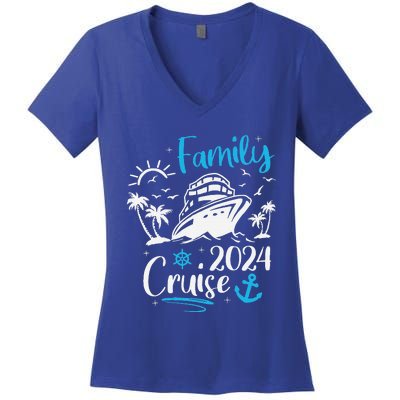 Family Cruise 2024 Making Memories Family Vacation Trip 2024  Women's V-Neck T-Shirt