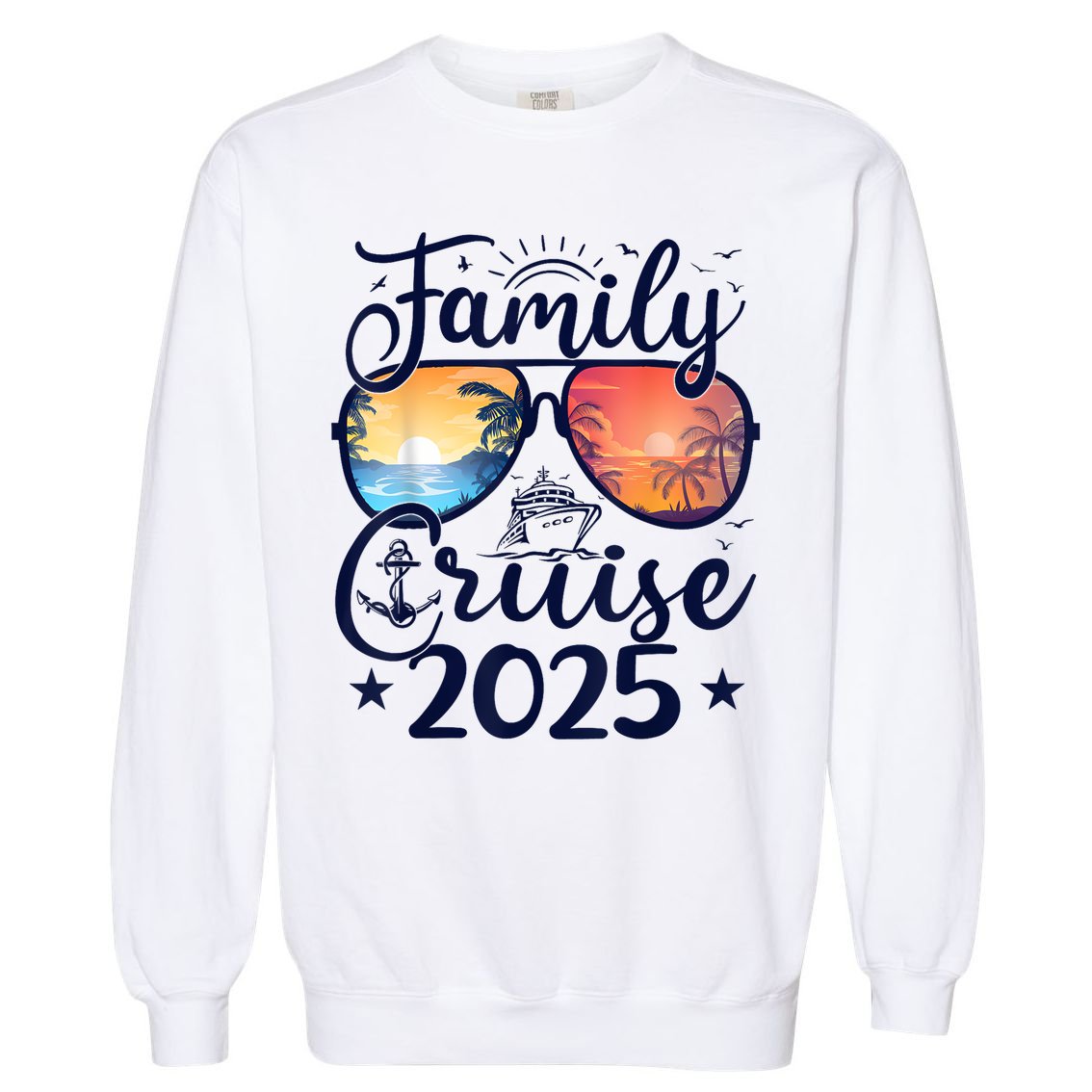 Family Cruise 2025 Summer Vacation Matching Family Cruise Garment-Dyed Sweatshirt
