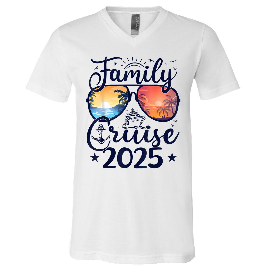 Family Cruise 2025 Summer Vacation Matching Family Cruise V-Neck T-Shirt